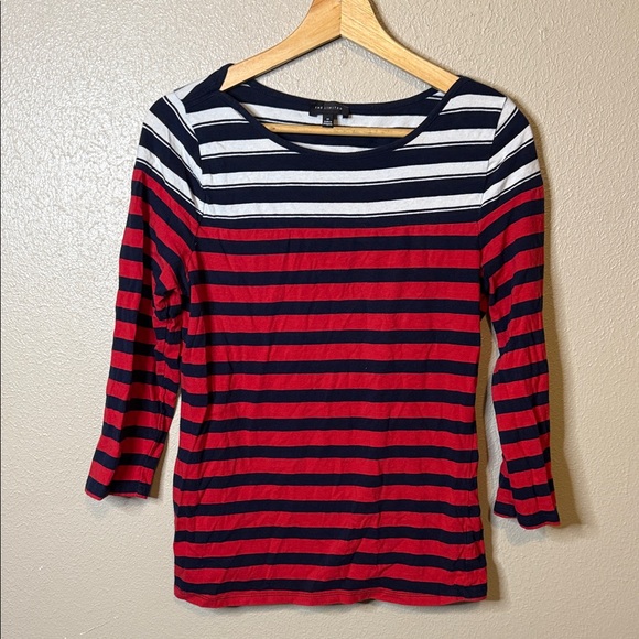 The Limited Tops - The Limited Red and Blue Striped Long Sleeve Top